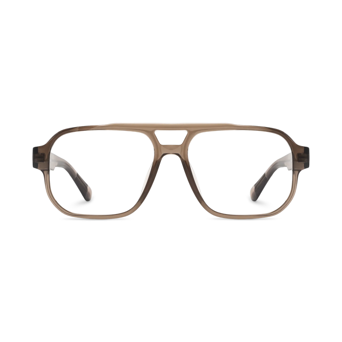Ruby Crystal Brown Aviator Glasses 2