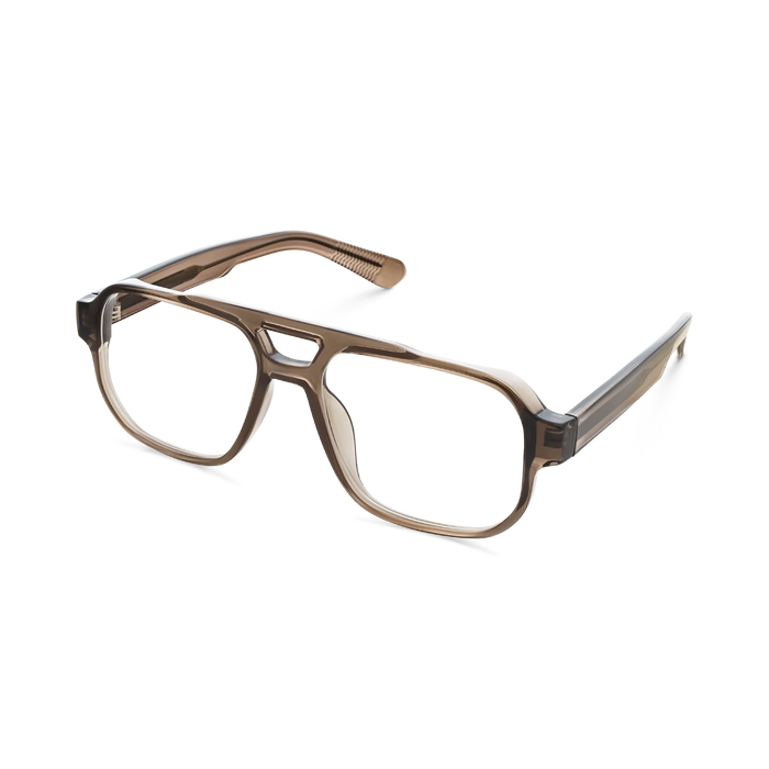 Ruby Crystal Brown Aviator Glasses 3