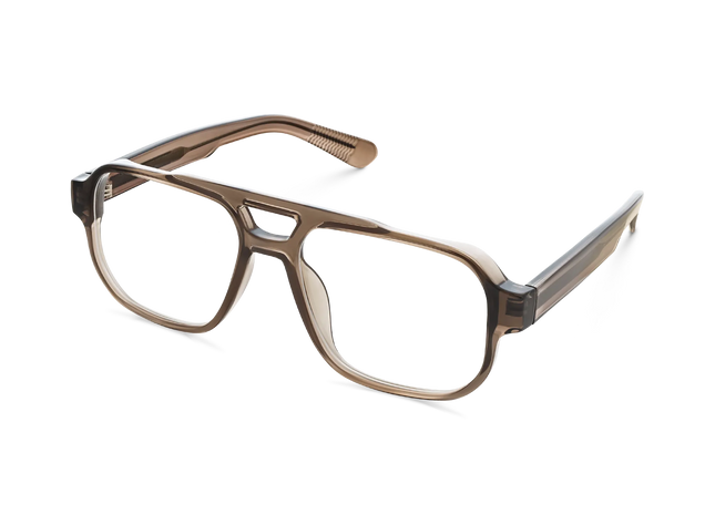 Ruby Crystal Brown Aviator Glasses 5