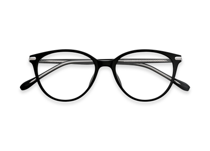 Saylor Silver/Black Round Glasses 1