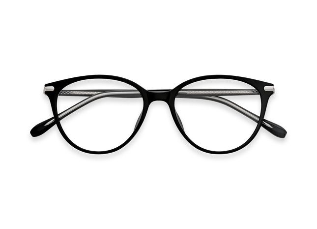 Saylor Silver/Black Round Glasses 1