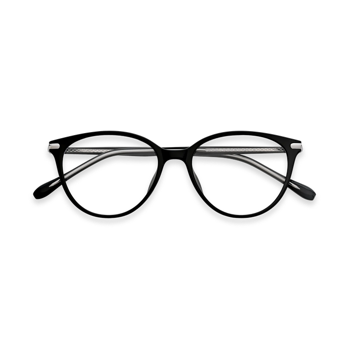 Saylor Silver/Black Round Glasses 1
