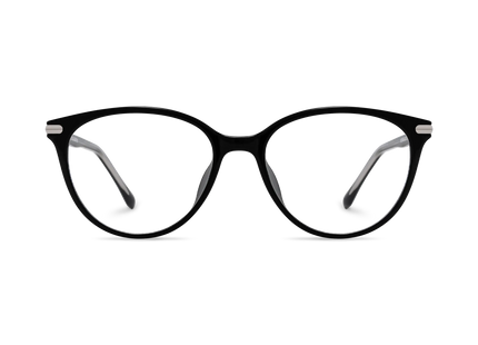Saylor Silver/Black Round Glasses 2