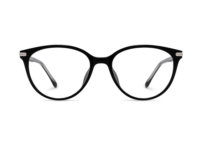 Saylor Silver/Black Round Glasses 2