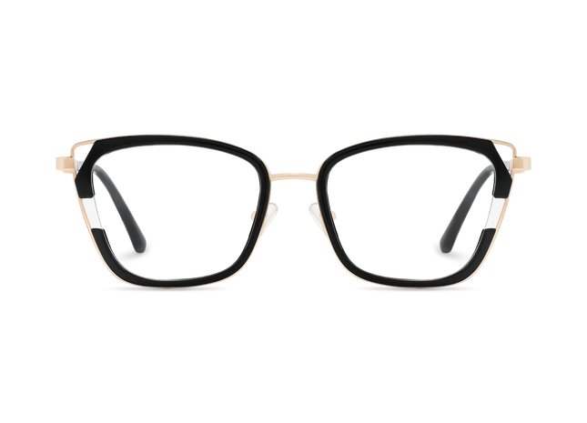 Scarlett Gold/Black Square Glasses-Front Unfolded View 2
