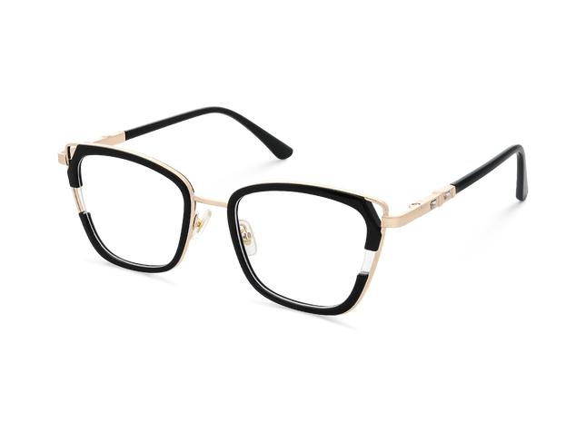 Scarlett Gold/Black Square Glasses-Side Angle View 3
