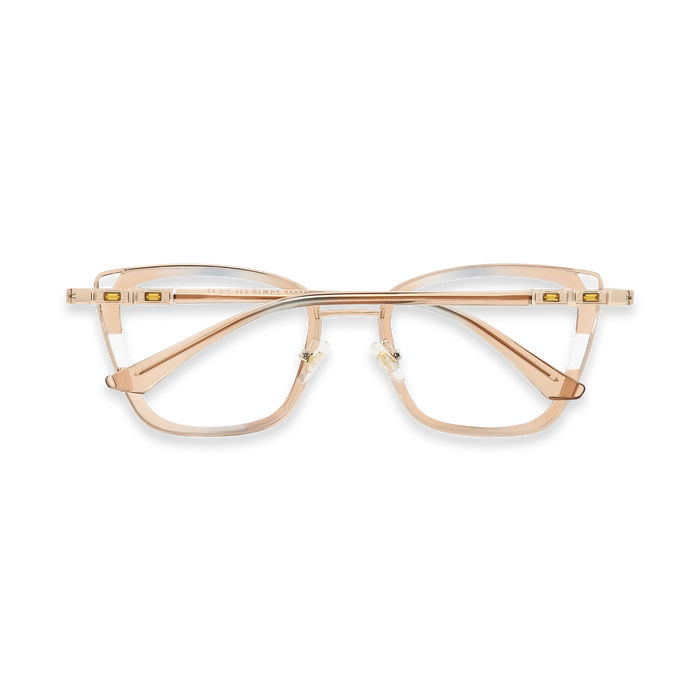 Scarlett Gold/Champagne Square Glasses-Back View 5