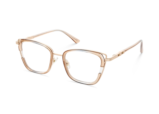 Scarlett Gold/Champagne Square Glasses-Side Angle View 3