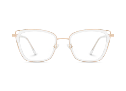 Scarlett Gold/Clear Square Glasses-Front Unfolded View 2