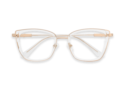 Scarlett Gold/Clear Square Glasses-Front View 1