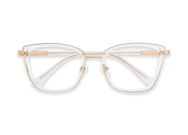 Scarlett Gold/Clear Square Glasses-Front View 1