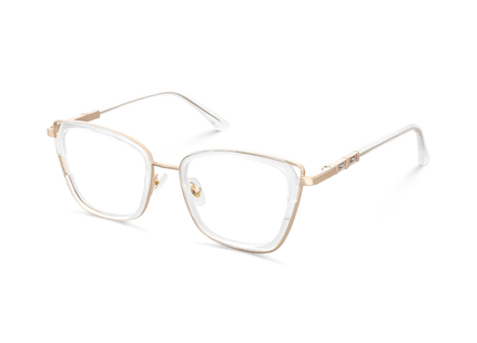 Scarlett Gold/Clear Square Glasses-Side Angle View 3