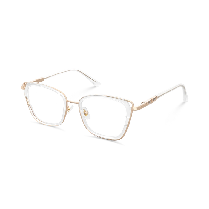 Scarlett Gold/Clear Square Glasses-Side Angle View 3