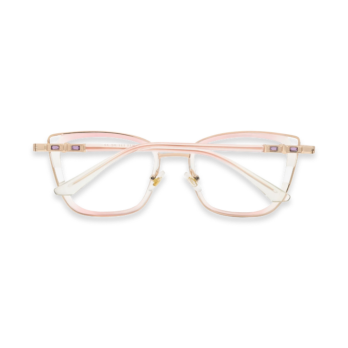 Scarlett Gold/Crystal Pink Square Glasses-Back View 5