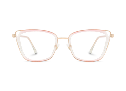 Scarlett Gold/Crystal Pink Square Glasses-Front Unfolded View 2