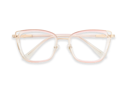 Scarlett Gold/Crystal Pink Square Glasses-Front View 1