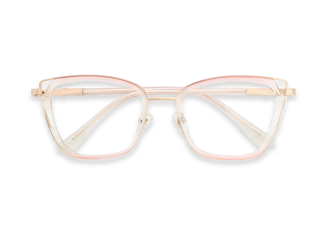 Scarlett Gold/Crystal Pink Square Glasses-Front View 1