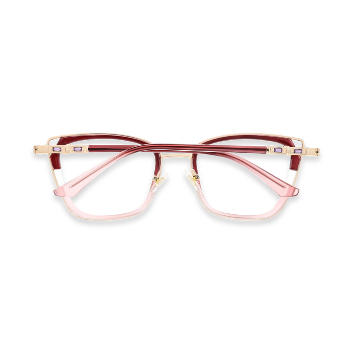 Scarlett Gold/Red Square Glasses-Back View 5
