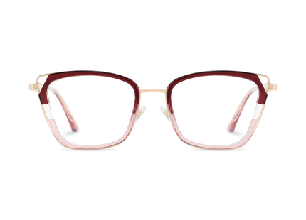 Scarlett Gold/Red Square Glasses-Front Unfolded View 2