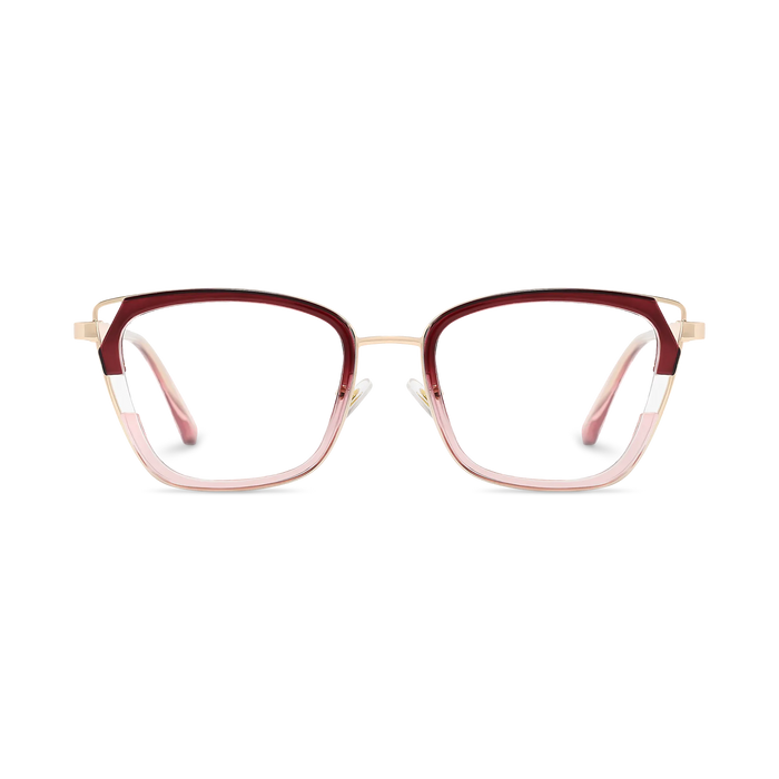 Scarlett Gold/Red Square Glasses-Front Unfolded View 2