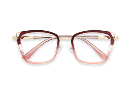 Scarlett Gold/Red Square Glasses-Front View 1