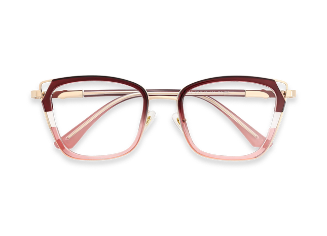 Scarlett Gold/Red Square Glasses-Front View 1