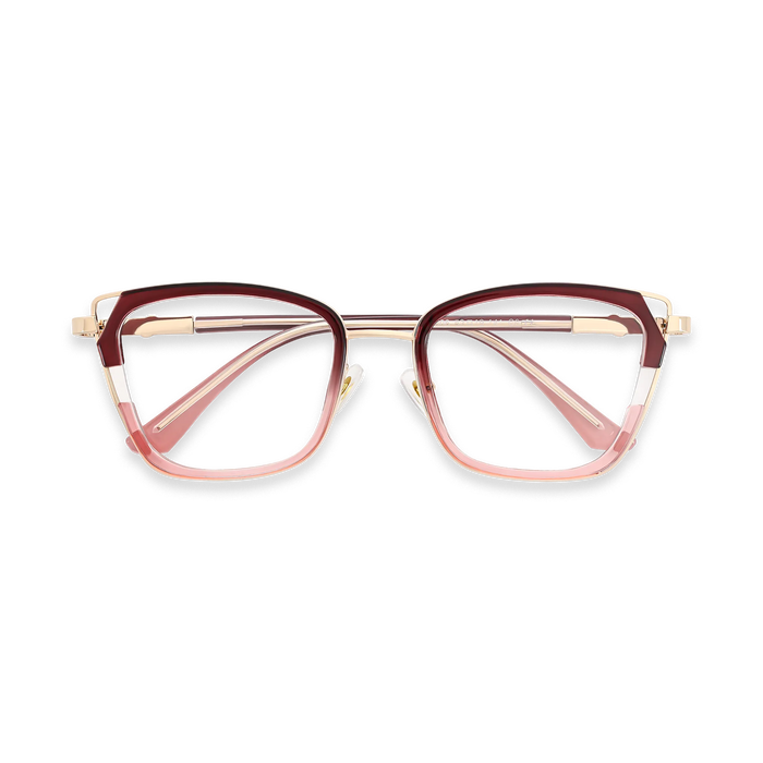 Scarlett Gold/Red Square Glasses-Front View 1