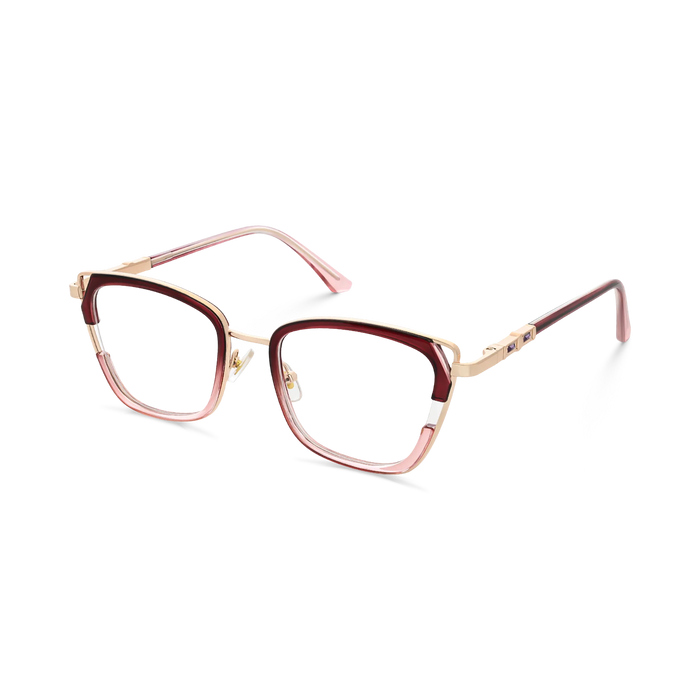 Scarlett Gold/Red Square Glasses-Side Angle View 3