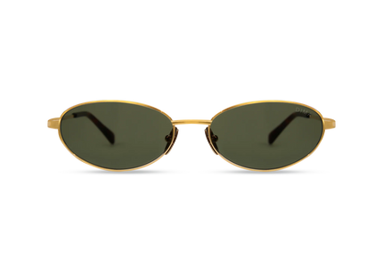 Shena gold dark tortoise brown frame green lens 1