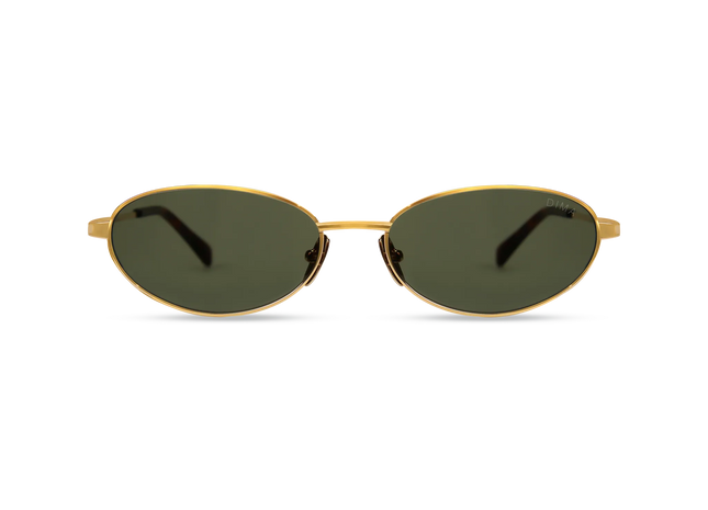Shena gold dark tortoise brown frame green lens 1