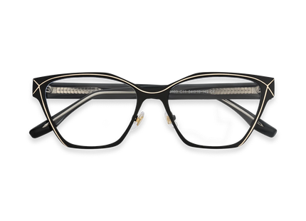 Sutton Black & Gold Square Glasses 1