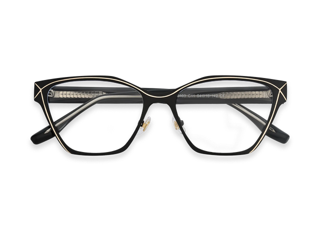 Sutton Black & Gold Square Glasses 1