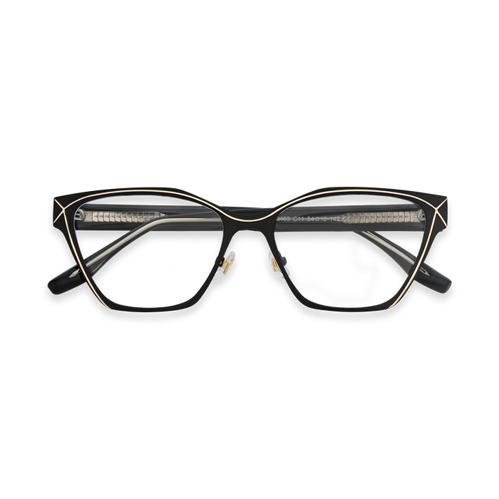 Sutton Black & Gold Square Glasses 1
