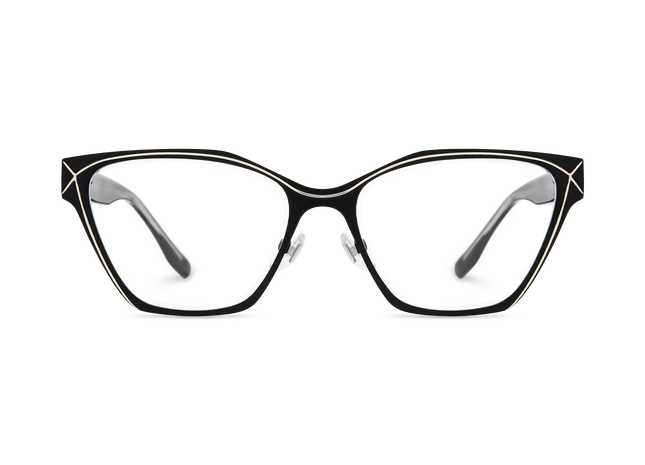 Sutton Black & Gold Square Glasses 2
