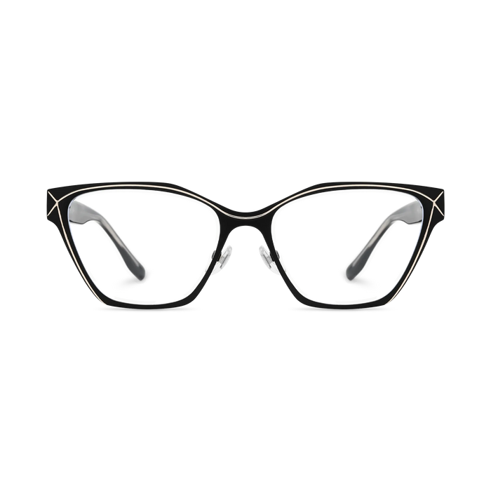 Sutton Black & Gold Square Glasses 2