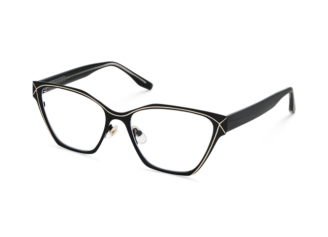 Sutton Black & Gold Square Glasses 3