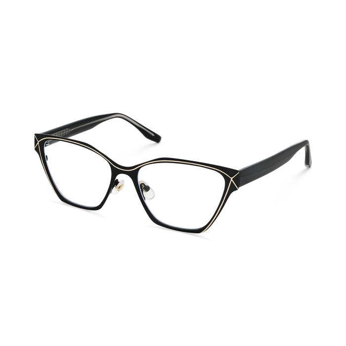 Sutton Black & Gold Square Glasses 3