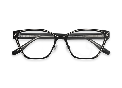 Sutton Black & Silver Square Glasses 1