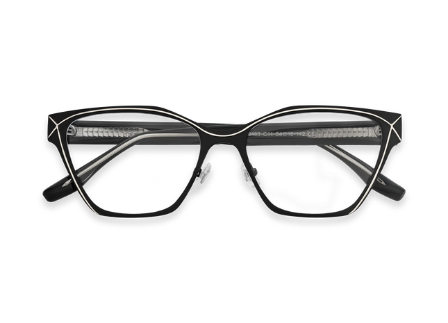 Sutton Black & Silver Square Glasses 1