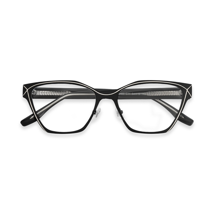 Sutton Black & Silver Square Glasses 1