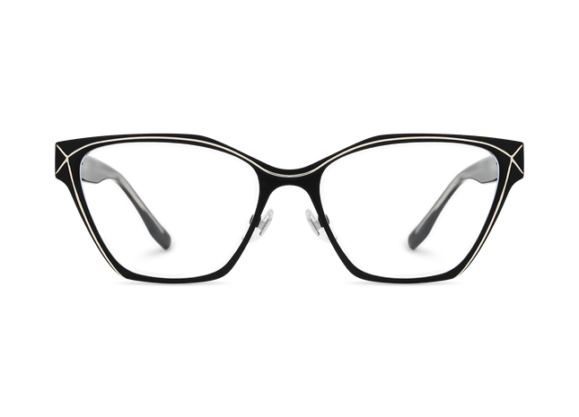 Sutton Black & Silver Square Glasses 2
