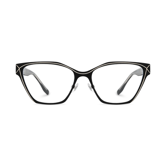 Sutton Black & Silver Square Glasses 2