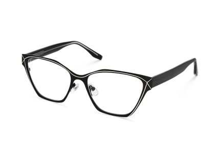 Sutton Black & Silver Square Glasses 3