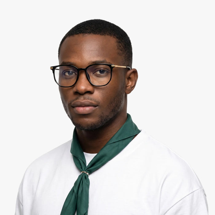 Tadeo Black/Gold Glasses Model Pic 4