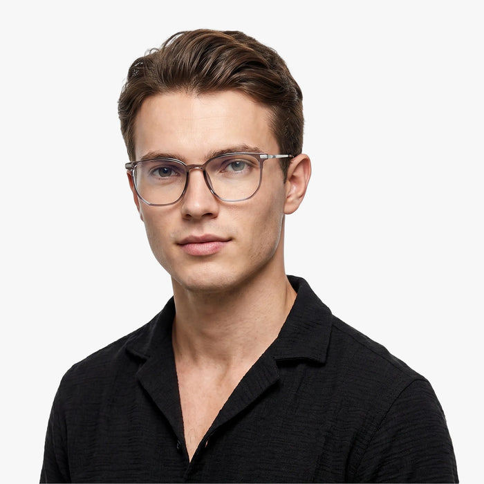 Tadeo Clear Purple Grey/Gun Glasses Model Pic 3