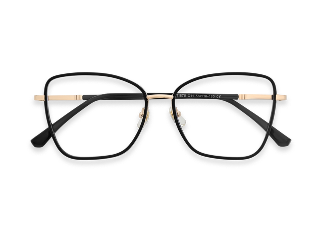 Zayden Gold/Black Square Glasses 1