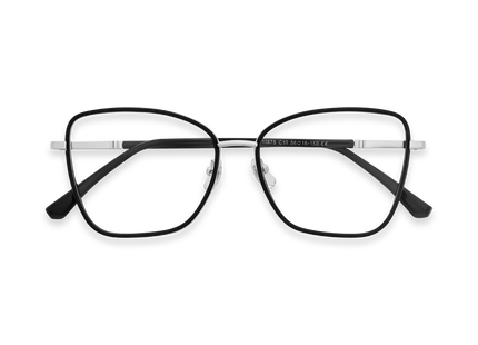 Zayden Silver/Black Square Glasses 1