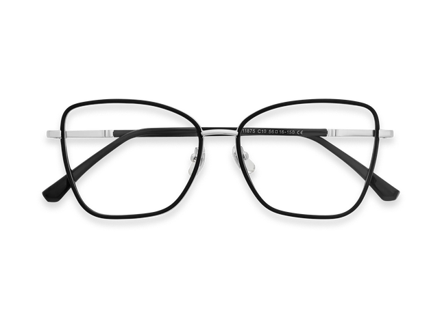 Zayden Silver/Black Square Glasses 1