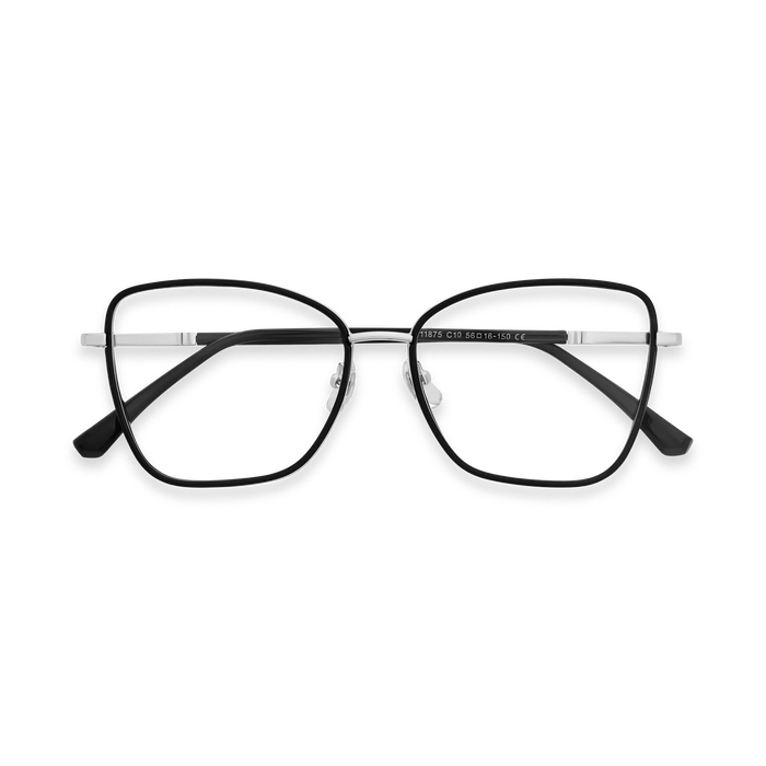 Zayden Silver/Black Square Glasses 1