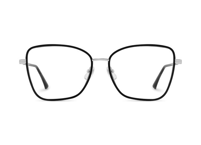 Zayden Silver/Black Square Glasses 2